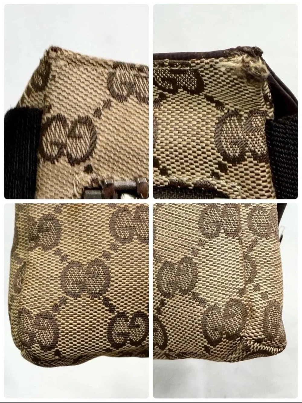Gucci Beige & Brown GG Canvas Belt Bag